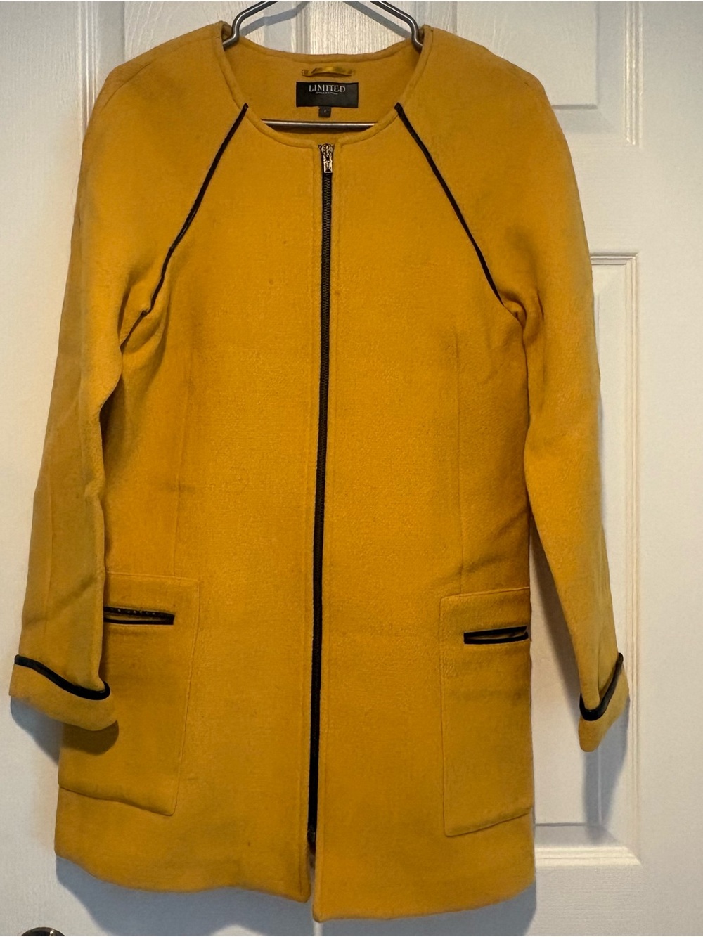 Marks and Spencer Limited Edition Women's Mustard Wool-Blend Zip Coat
